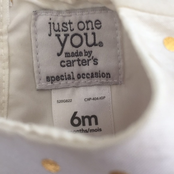 Carters baby girl cream and gold dress 6 months - Picture 4 of 4